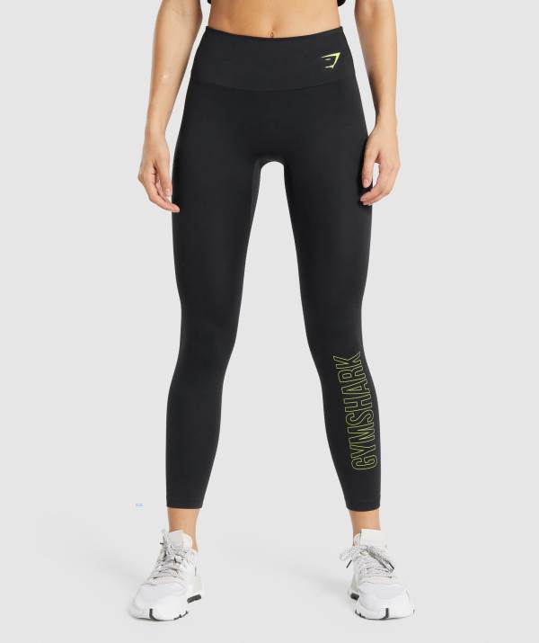 Damske Legíny Gymshark Training Graphic Čierne | YF5279601